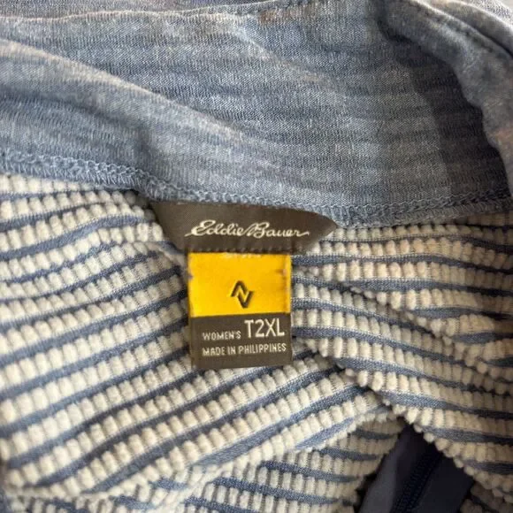 Eddie Bauer Pullover 2XL Tall Women's Blue 1/4 Zip Hiking Outdoors Athletic - Picture 3 of 13